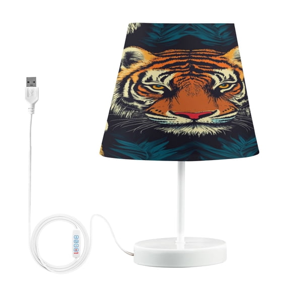 Table Lamp Medium 7.9x11.8 Inches Table Lamps Night Light Tools & Home Improvement Bedroom Lamp Guest Room Lamp Study Lamp Office Lamp Jungle Color Tiger Pattern