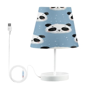 Table Lamp Medium 7.9x11.8 Inches Table Lamps Night Light Tools & Home Improvement Bedroom Lamp Guest Room Lamp Study Lamp Office Lamp Light Blue Panda White Dots