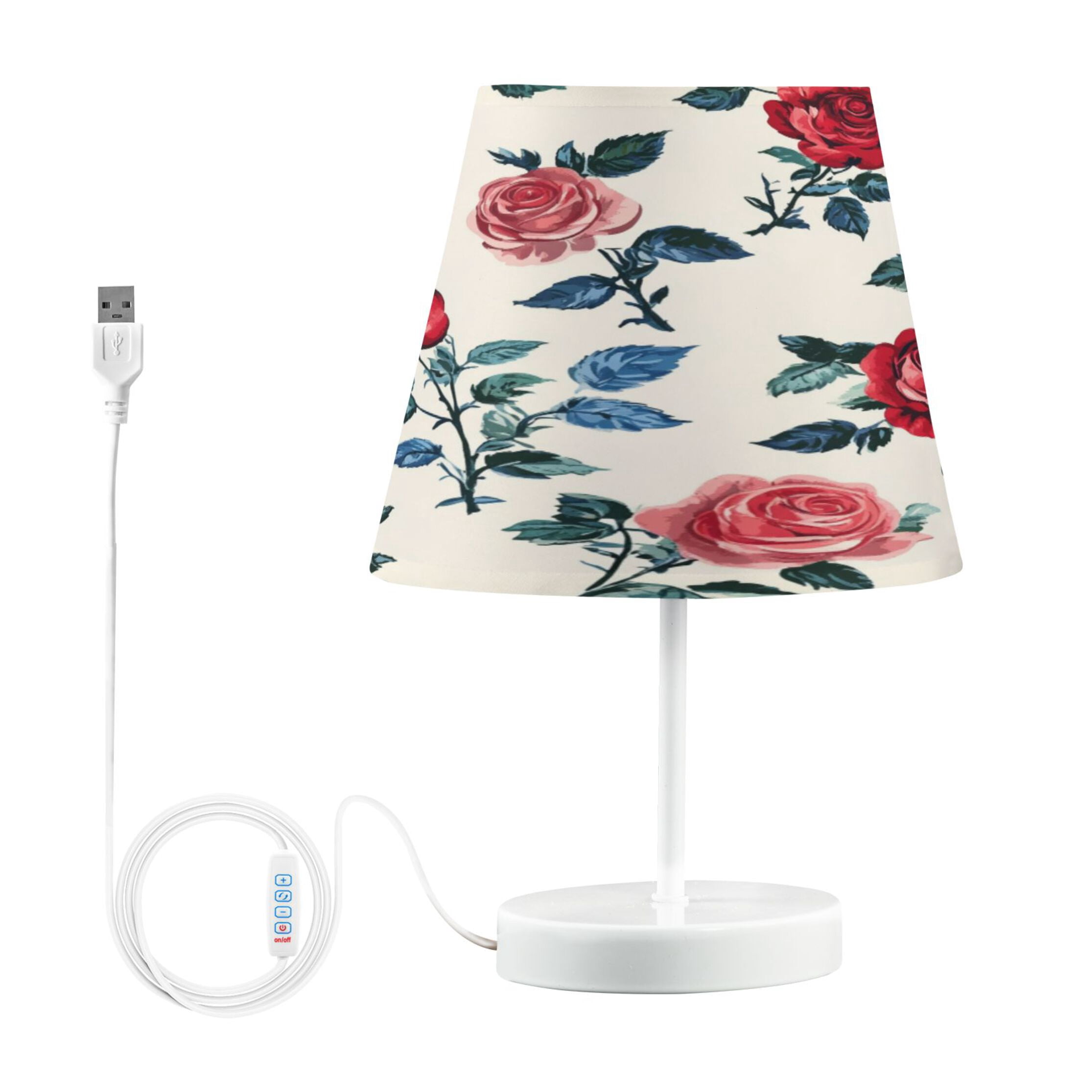 Table Lamp Medium 7.9x11.8 Inches Table Lamps Night Light Tools & Home Improvement Bedroom Lamp Guest Room Lamp Study Lamp Office Lamp Oil Painting Rose Pattern