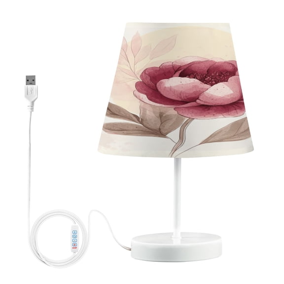 Table Lamp Medium 7.9x11.8 Inches Table Lamps Night Light Tools & Home Improvement Bedroom Lamp Guest Room Lamp Study Lamp Office Lamp Pretty Deep Pink Flowers