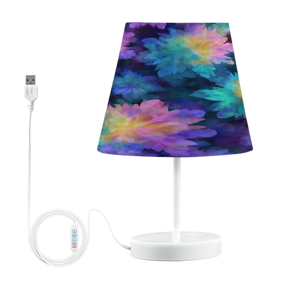 Table Lamp Medium 7.9x11.8 Inches Table Lamps Night Light Tools & Home Improvement Bedroom Lamp Guest Room Lamp Study Lamp Office Lamp Purple Tie-dye