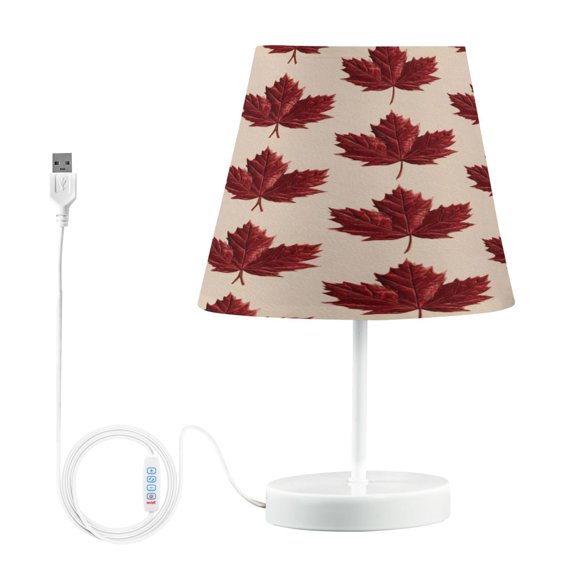 Table Lamp Medium 7.9x11.8 Inches Table Lamps Night Light Tools & Home Improvement Bedroom Lamp Guest Room Lamp Study Lamp Office Lamp Red Maple Leaves Seamless