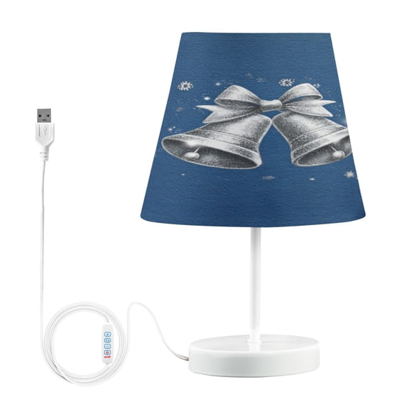 Table Lamp Medium 7.9x11.8 Inches Table Lamps Night Light Tools & Home Improvement Bedroom Lamp Guest Room Lamp Study Lamp Office Lamp Shiny Silver Bells