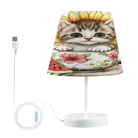 Table Lamp Medium 7.9x11.8 Inches Table Lamps Night Light Tools & Home Improvement Bedroom Lamp Guest Room Lamp Study Lamp Office Lamp Teacup Black Kitten