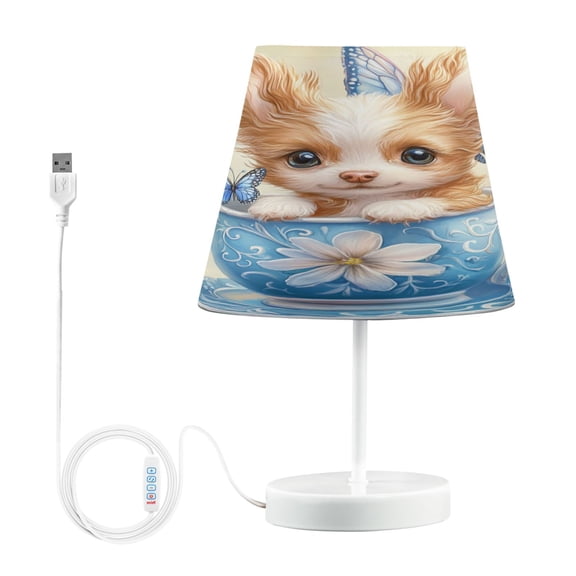 Table Lamp Medium 7.9x11.8 Inches Table Lamps Night Light Tools & Home Improvement Bedroom Lamp Guest Room Lamp Study Lamp Office Lamp Teacup Yellow Puppy