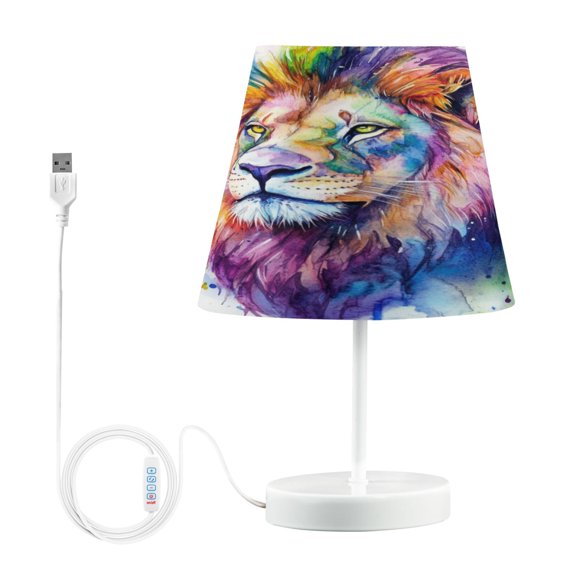 Table Lamp Medium 7.9x11.8 Inches Table Lamps Night Light Tools & Home Improvement Bedroom Lamp Guest Room Lamp Study Lamp Office Lamp Watercolor Cartoon Lion