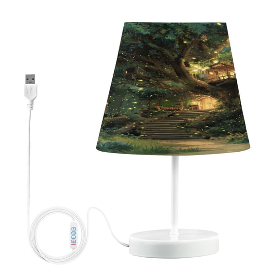 Table Lamp Medium 7.9x11.8 Inches Table Lamps Night Light Tools & Home Improvement Bedroom Lamp Guest Room Lamp Study Lamp Office Lamp Whimsical Treehouse Nestled