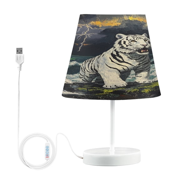 Table Lamp Medium 7.9x11.8 Inches Table Lamps Night Light Tools & Home Improvement Bedroom Lamp Guest Room Lamp Study Lamp Office Lamp White Tiger