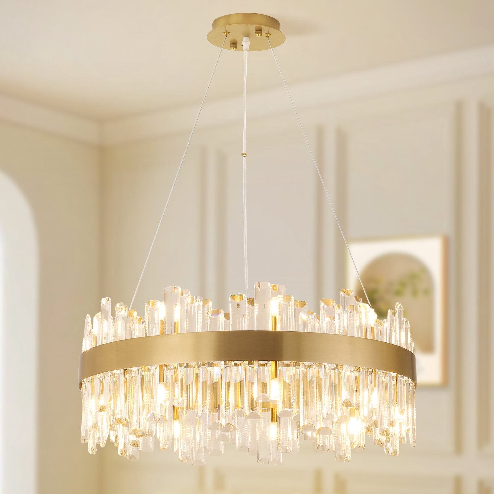 Table Lamp Modern Crystal Chandelier Gold Chandelier For Living Room ...