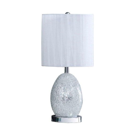 Table Lamp with Night Light, 20 Inch Silver Mirror Finish - Modern Bedside Lamps for Bedroom, Living Room, Nightstand - 60W Equivalent LED Compatible, 3-Way Switch