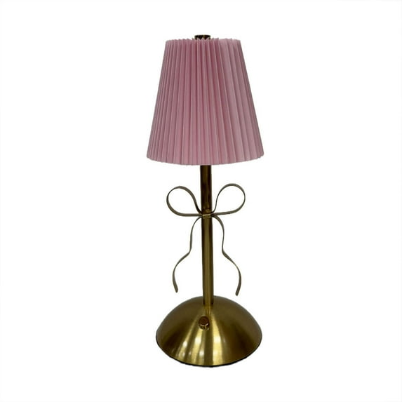 Table Lamp Rechargeable, Fast Charging & Long Lasting - Warm Light Vintage Gold Lamps for Women Housewife - Dinning Living Room Bedroom, Pink