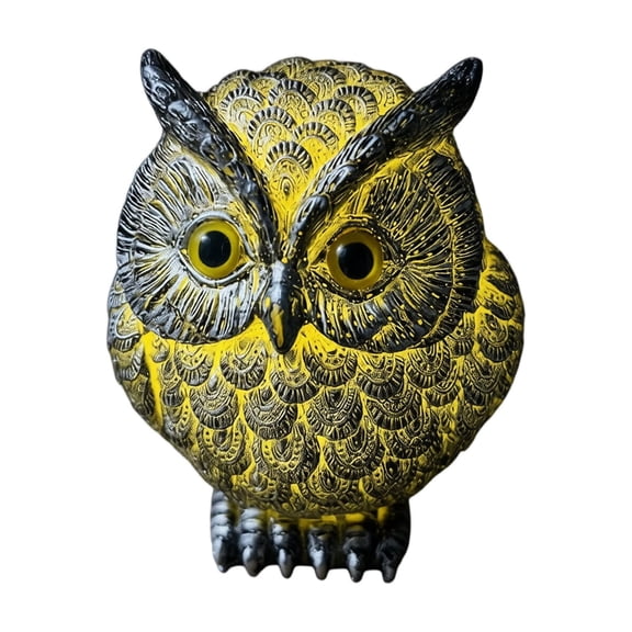 Table Lamp, Resin Owl Shape Battery Powered Small Decorative Warm Light Lamp for Bedroom Living Room Nightstand Home Shelf Decor Housewarming Gift