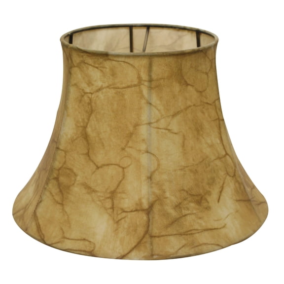 Table Lamp Shallow Drum Softback Lampshade with Washer Fitter, Antique Parchment Animal Hide Lampshade for Table Lamps, 13" Top x 19" Bottom x 11" Height,LED Lamp