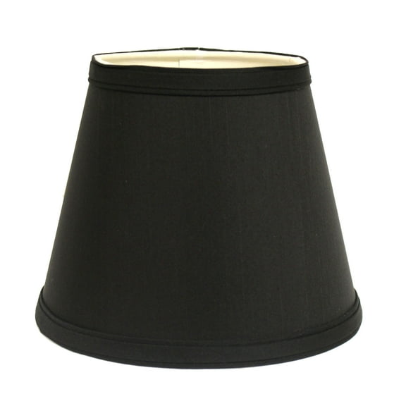 Table Lamp Slant Empire Hardback Lampshade with Uno Fitter, Black (with white lining),LED Lamp