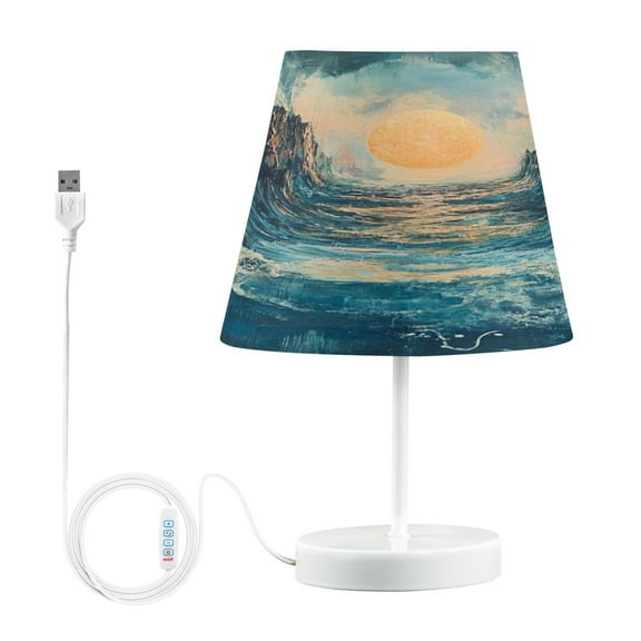 Table Lamp Small 5.9x10.8 Inches Table Lamps Night Light Tools & Home Improvement Bedroom Lamp Guest Room Lamp Study Lamp Office Lamp Beautiful Sun and Sea