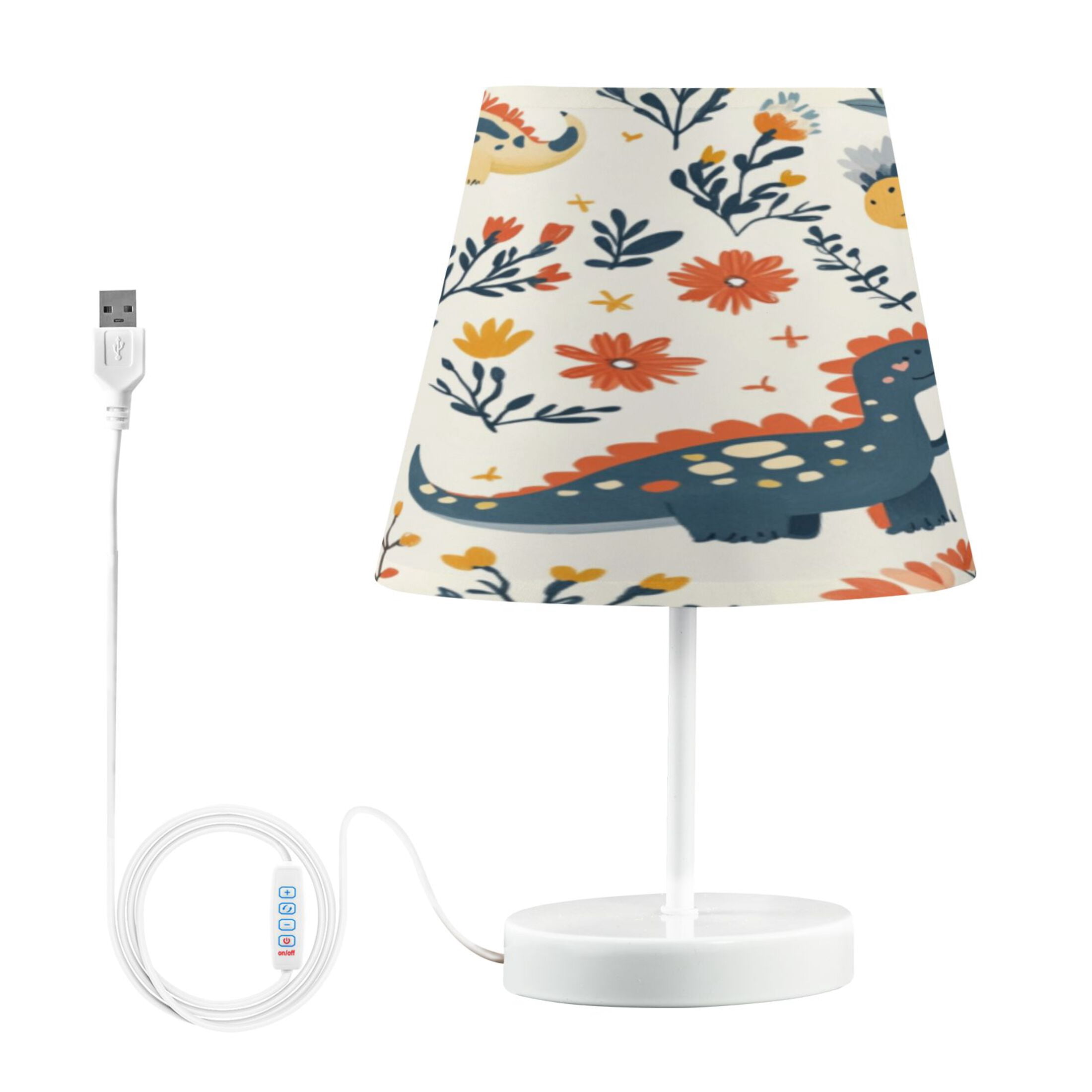 Table Lamp Small 5.9x10.8 Inches Table Lamps Night Light Tools & Home Improvement Bedroom Lamp Guest Room Lamp Study Lamp Office Lamp Cartoon Dinosaurs and Leaves