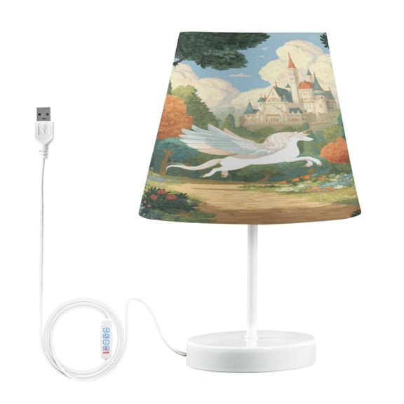 Table Lamp Small 5.9x10.8 Inches Table Lamps Night Light Tools & Home Improvement Bedroom Lamp Guest Room Lamp Study Lamp Office Lamp Cartoon Enchanted Pegasus Scene
