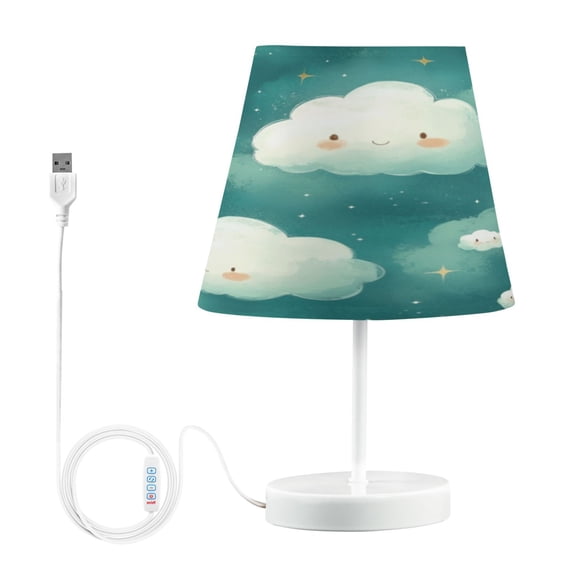 Table Lamp Small 5.9x10.8 Inches Table Lamps Night Light Tools & Home Improvement Bedroom Lamp Guest Room Lamp Study Lamp Office Lamp Cartoon Green Smile Cloud