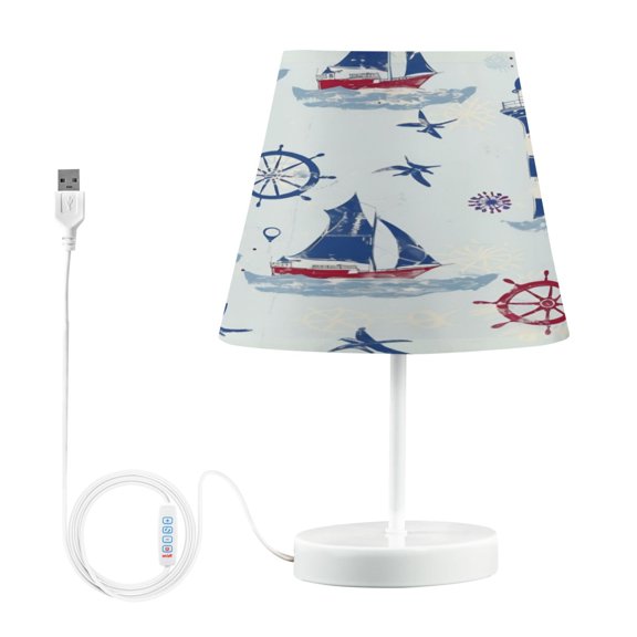 Table Lamp Small 5.9x10.8 Inches Table Lamps Night Light Tools & Home Improvement Bedroom Lamp Guest Room Lamp Study Lamp Office Lamp Cartoon Lighthouse and Boat