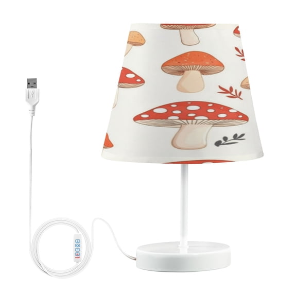 Table Lamp Small 5.9x10.8 Inches Table Lamps Night Light Tools & Home Improvement Bedroom Lamp Guest Room Lamp Study Lamp Office Lamp Cartoon Red Mushroom Seamless