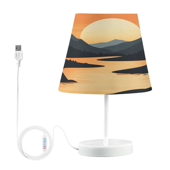 Table Lamp Small 5.9x10.8 Inches Table Lamps Night Light Tools & Home Improvement Bedroom Lamp Guest Room Lamp Study Lamp Office Lamp Cartoon River Sunset