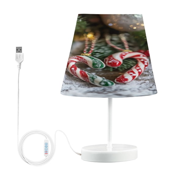 Table Lamp Small 5.9x10.8 Inches Table Lamps Night Light Tools & Home Improvement Bedroom Lamp Guest Room Lamp Study Lamp Office Lamp Christmas Candy Canes Picture