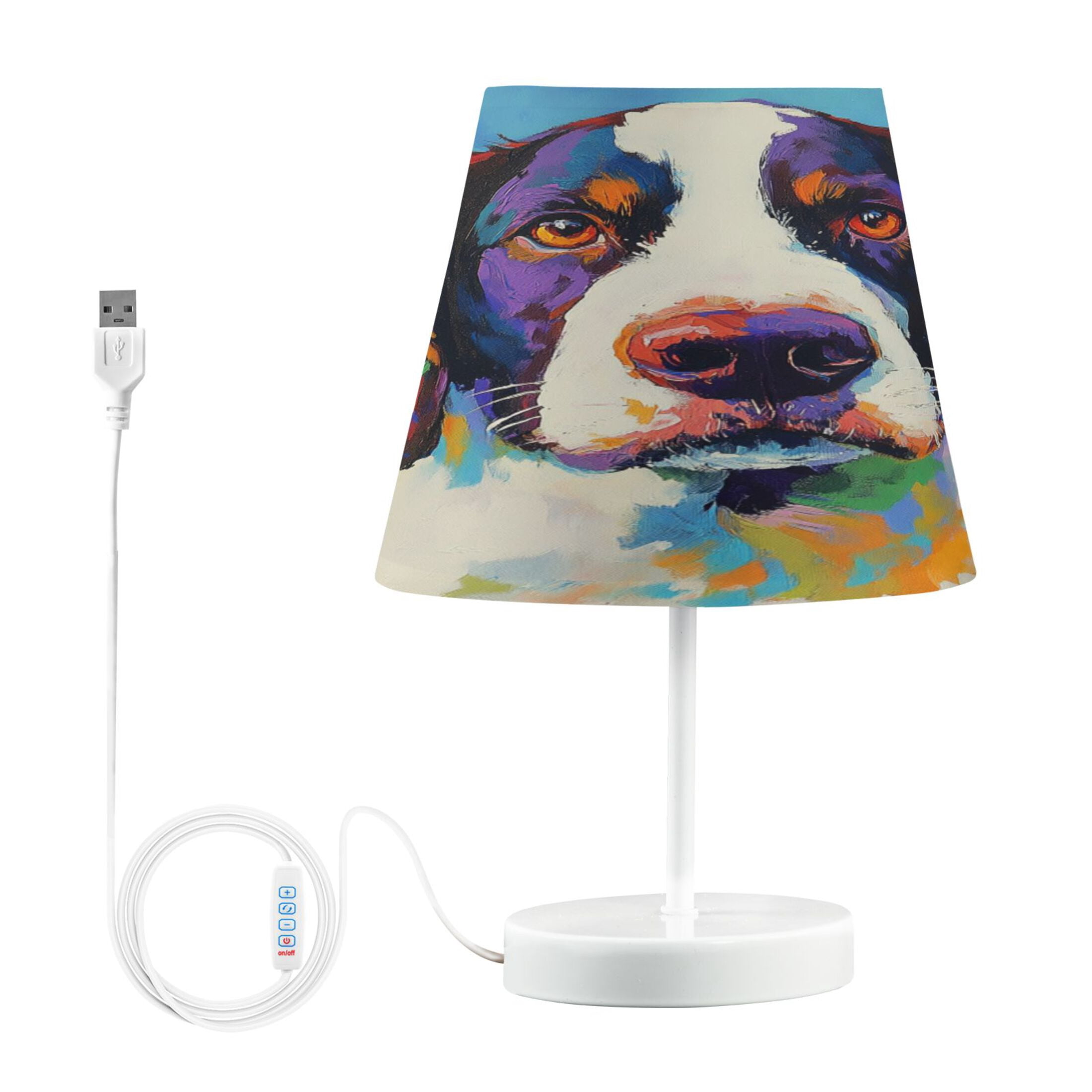 Table Lamp Small 5.9x10.8 Inches Table Lamps Night Light Tools & Home Improvement Bedroom Lamp Guest Room Lamp Study Lamp Office Lamp Color Oil Painting Dog
