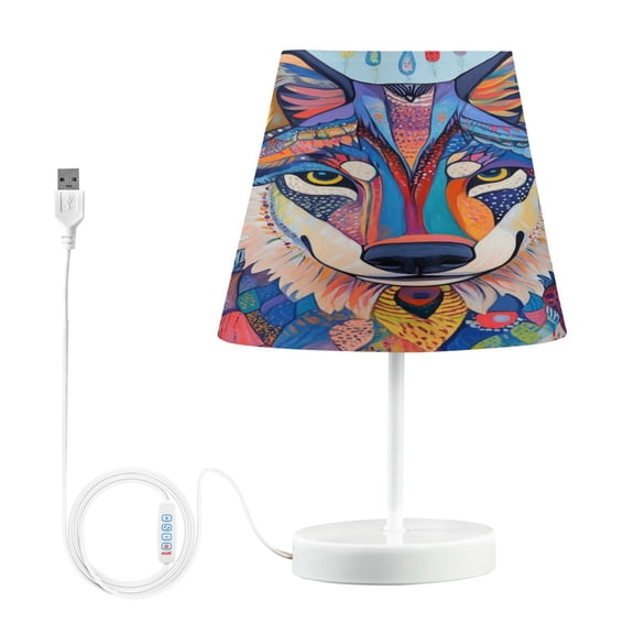 Table Lamp Small 5.9x10.8 Inches Table Lamps Night Light Tools & Home Improvement Bedroom Lamp Guest Room Lamp Study Lamp Office Lamp Colorful Raindrop Wolf