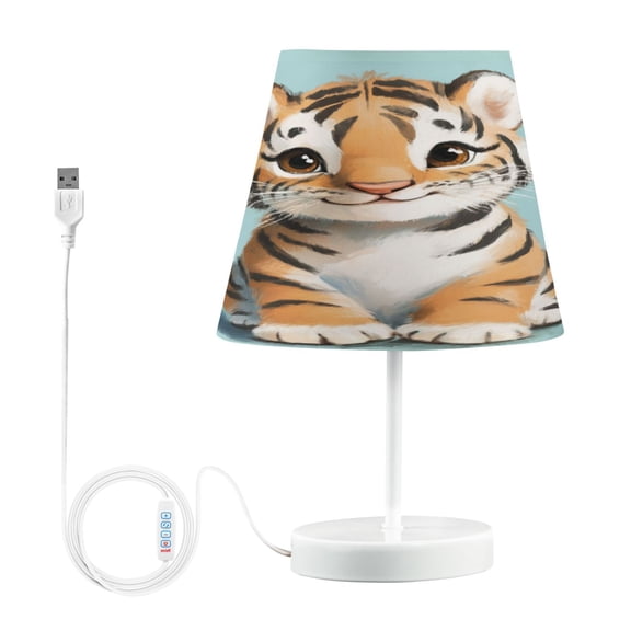 Table Lamp Small 5.9x10.8 Inches Table Lamps Night Light Tools & Home Improvement Bedroom Lamp Guest Room Lamp Study Lamp Office Lamp Cute Smiling Cartoon Tiger