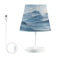thumbnail image 1 of Table Lamp Small 5.9x10.8 Inches Table Lamps Night Light Tools & Home Improvement Bedroom Lamp Guest Room Lamp Study Lamp Office Lamp Gray Snow Mountain, 1 of 7