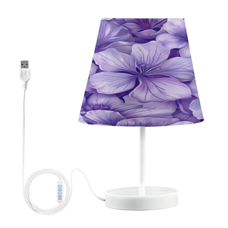 Table Lamp Small 5.9x10.8 Inches Table Lamps Night Light Tools & Home Improvement Bedroom Lamp Guest Room Lamp Study Lamp Office Lamp Light Purple Flowers