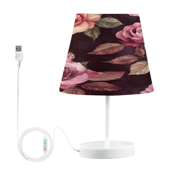 Table Lamp Small 5.9x10.8 Inches Table Lamps Night Light Tools & Home Improvement Bedroom Lamp Guest Room Lamp Study Lamp Office Lamp Maroon Roses Seamless