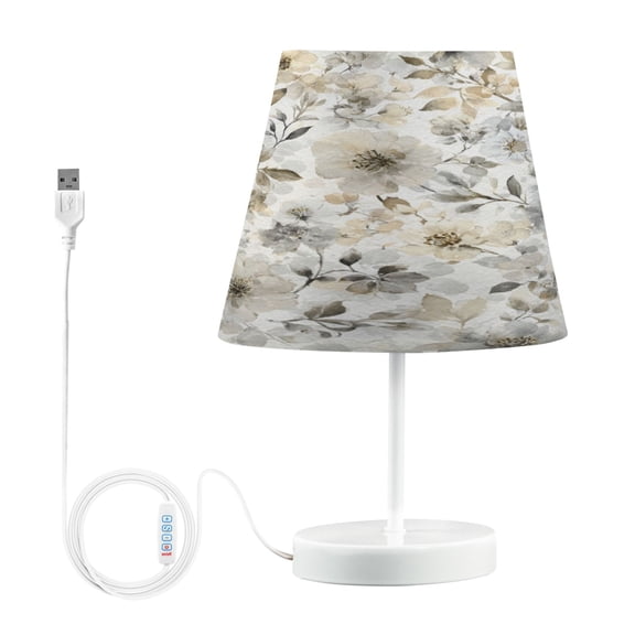 Table Lamp Small 5.9x10.8 Inches Table Lamps Night Light Tools & Home Improvement Bedroom Lamp Guest Room Lamp Study Lamp Office Lamp Muted Gray Flowers Bouquet