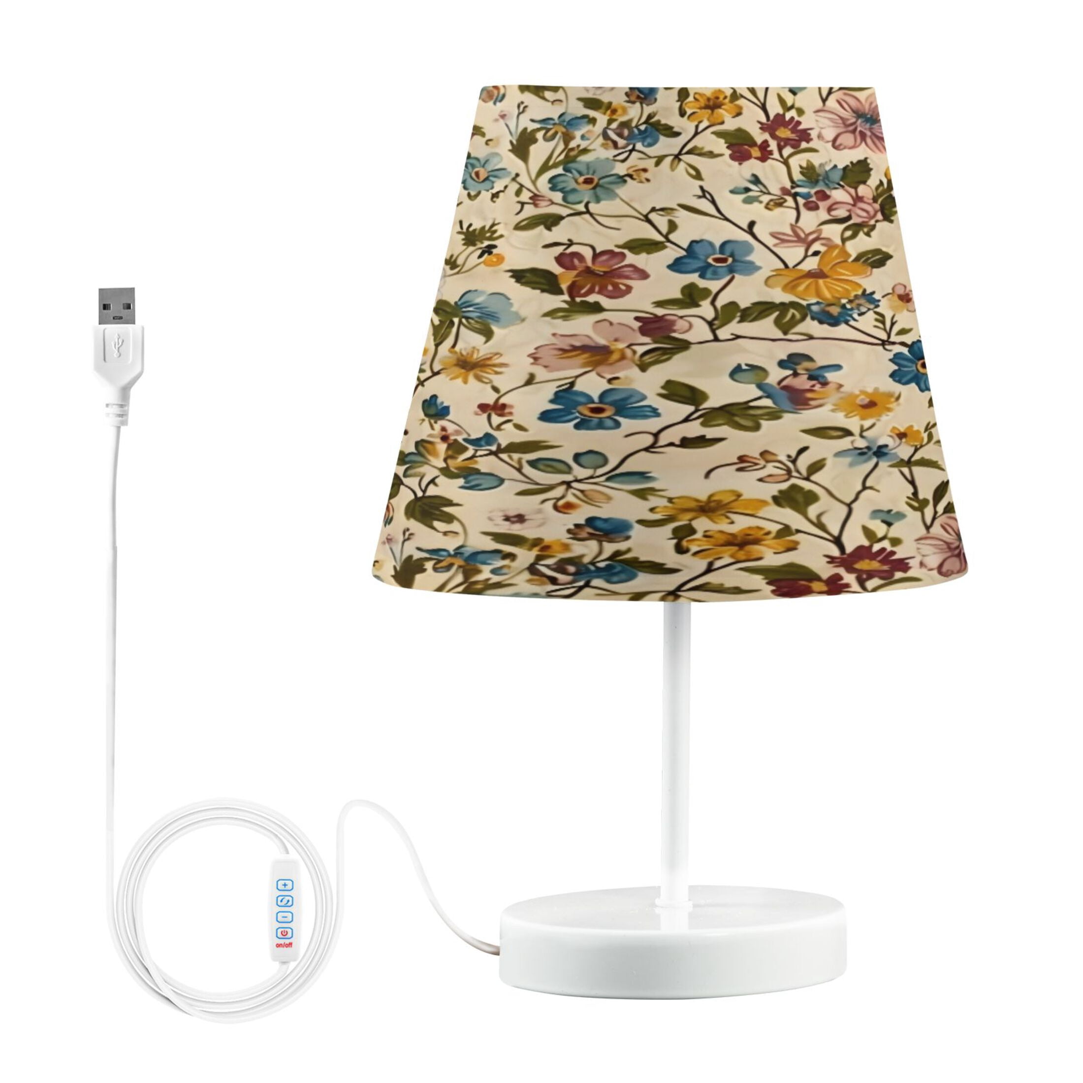 Table Lamp Small 5.9x10.8 Inches Table Lamps Night Light Tools & Home Improvement Bedroom Lamp Guest Room Lamp Study Lamp Office Lamp Oil Painting Flowers Seamless