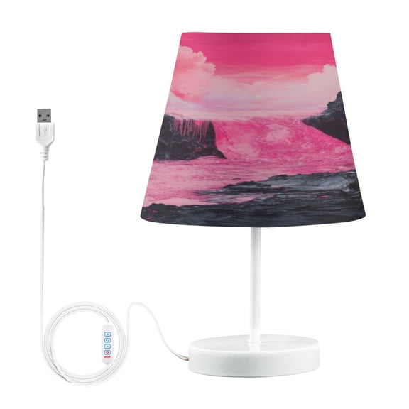 Table Lamp Small 5.9x10.8 Inches Table Lamps Night Light Tools & Home Improvement Bedroom Lamp Guest Room Lamp Study Lamp Office Lamp Pink Lava Pattern
