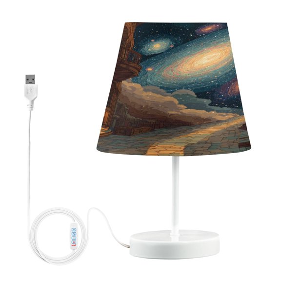 Table Lamp Small 5.9x10.8 Inches Table Lamps Night Light Tools & Home Improvement Bedroom Lamp Guest Room Lamp Study Lamp Office Lamp Pixel Galaxy Library Milky Way