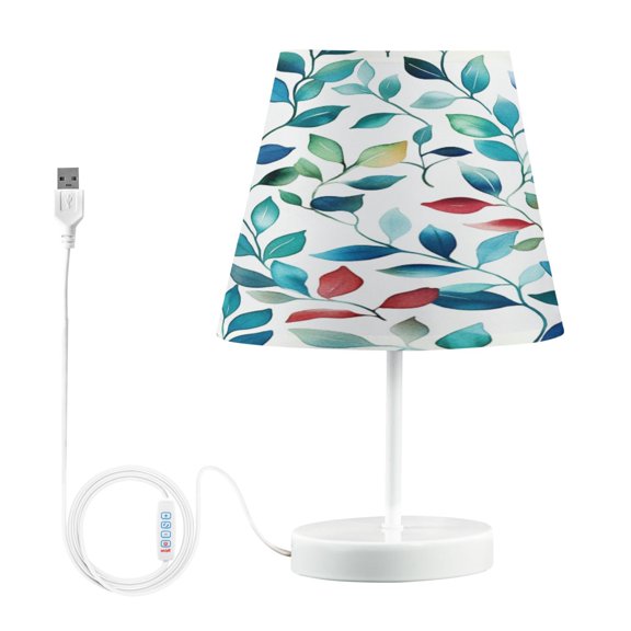 Table Lamp Small 5.9x10.8 Inches Table Lamps Night Light Tools & Home Improvement Bedroom Lamp Guest Room Lamp Study Lamp Office Lamp Pretty Beautiful Blue Leaves