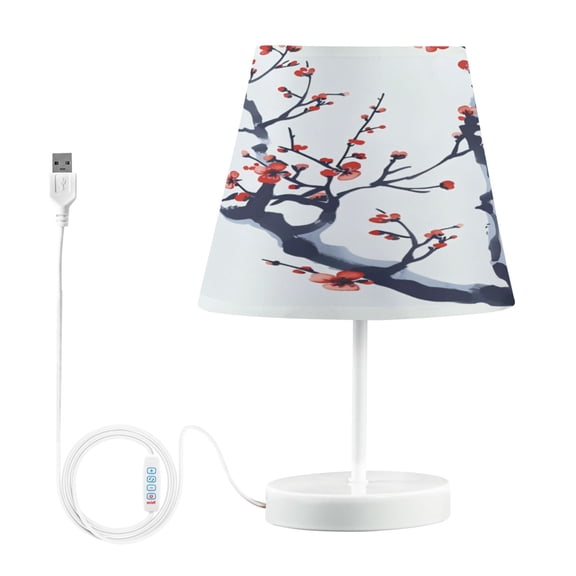 Table Lamp Small 5.9x10.8 Inches Table Lamps Night Light Tools & Home Improvement Bedroom Lamp Guest Room Lamp Study Lamp Office Lamp Red Cherry Blossom