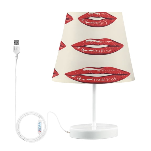 Table Lamp Small 5.9x10.8 Inches Table Lamps Night Light Tools & Home Improvement Bedroom Lamp Guest Room Lamp Study Lamp Office Lamp Red Lip Pattern