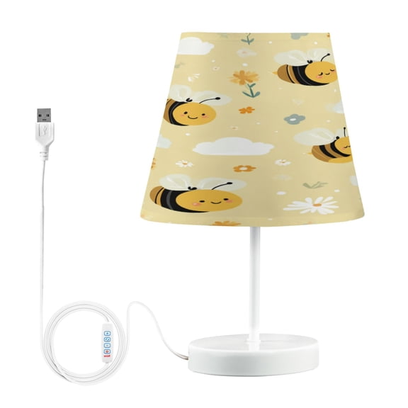 Table Lamp Small 5.9x10.8 Inches Table Lamps Night Light Tools & Home Improvement Bedroom Lamp Guest Room Lamp Study Lamp Office Lamp Smiling Bees Yellow Honeycomb