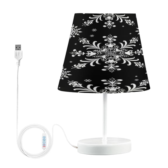 Table Lamp Small 5.9x10.8 Inches Table Lamps Night Light Tools & Home Improvement Bedroom Lamp Guest Room Lamp Study Lamp Office Lamp Snowflake with Black Background1