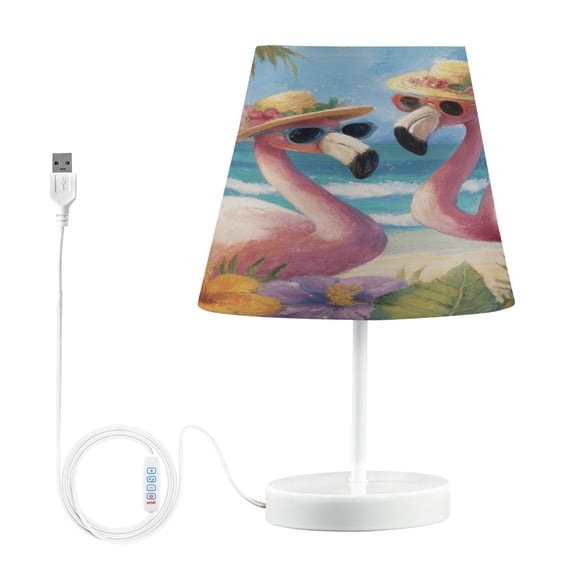 Table Lamp Small 5.9x10.8 Inches Table Lamps Night Light Tools & Home Improvement Bedroom Lamp Guest Room Lamp Study Lamp Office Lamp Tropical Flamingo Beach Scene