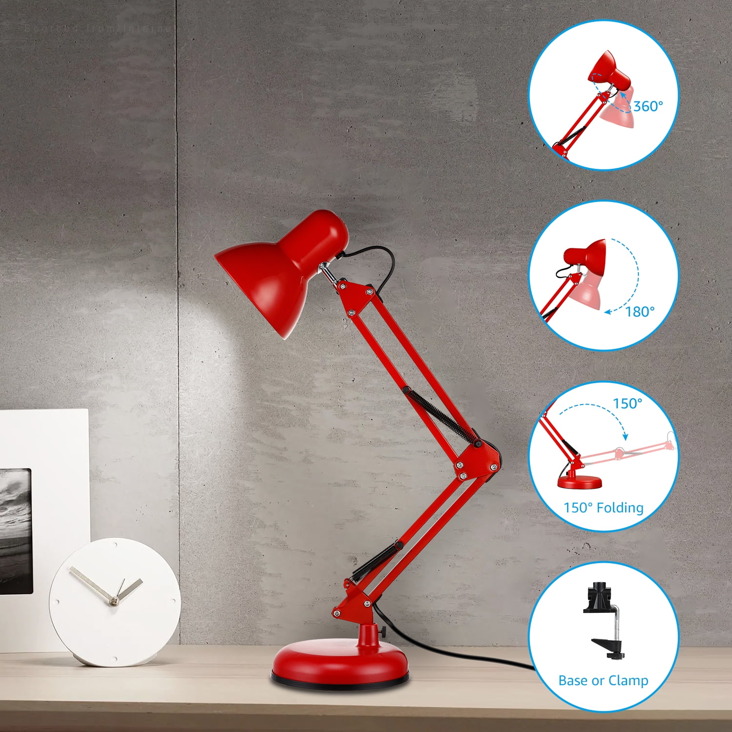 Torchstar metal swing online arm desk lamp