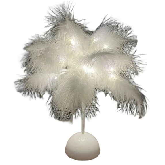 Table Lamp Warm White Light Tree Lampshade Girl LED Wedding Decorative Lights Birthday Gift Home Decor,1 x lamp,White