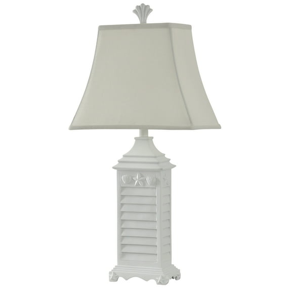 Table Lamp - White Of Monterey Finish - White Softback Fabric Shade