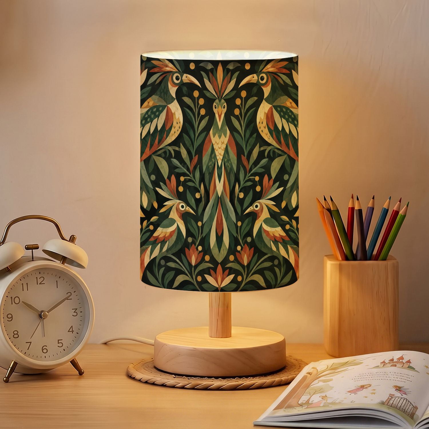 Tropical Aztec Table Lamp geometric Tropical Birds Aztec 16 Color Dimmable floral ...