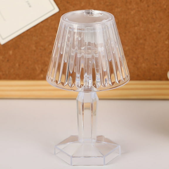 Table Lamp under $5! CQCYD Crystal Table Lamp, Small Desk Lamp with Soft Light, Transparent Modern Bedside Lamp for Home, Bedroom, Ambient Lighting