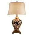 thumbnail image 1 of Table Lamp with Filigree Accent Base & Fabric Shade, Brown, 1 of 1