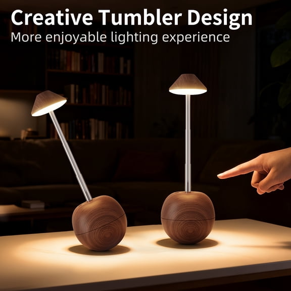 Table Lamp with Rechargeable RGB Night Light, Touch Remote Dimming for Bedroom