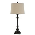 thumbnail image 1 of Table Lamp with Tubular Turned Resin Support and Pull Chain, Dark Bronze- Saltoro Sherpi, 1 of 5